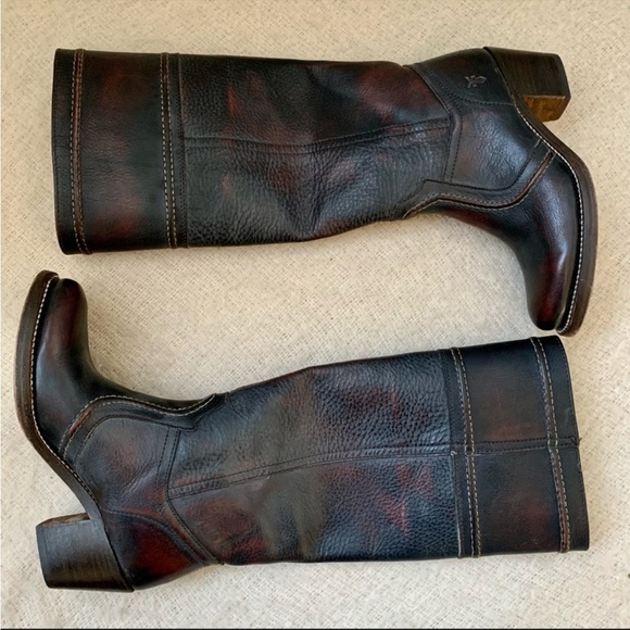 Frye- Sexy Tall dark brown boots genuine leather - Picture 8 of 10